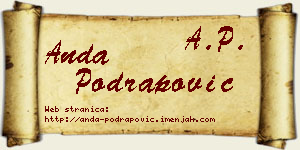 Anda Podrapović vizit kartica